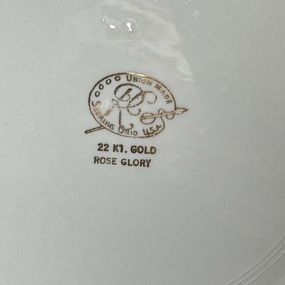 Dinner Plates 10" Royal China Rose Glory 24 Kt Gold-Set 12-Vintage 1950s - Picture 2 of 16